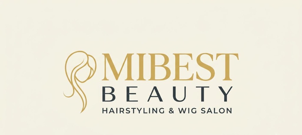 Mibest Beauty logo for hair salon and wig shop in Agulanna Aba
